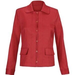Cabi Women's Button-Up Collared light jacket royal red size Medium